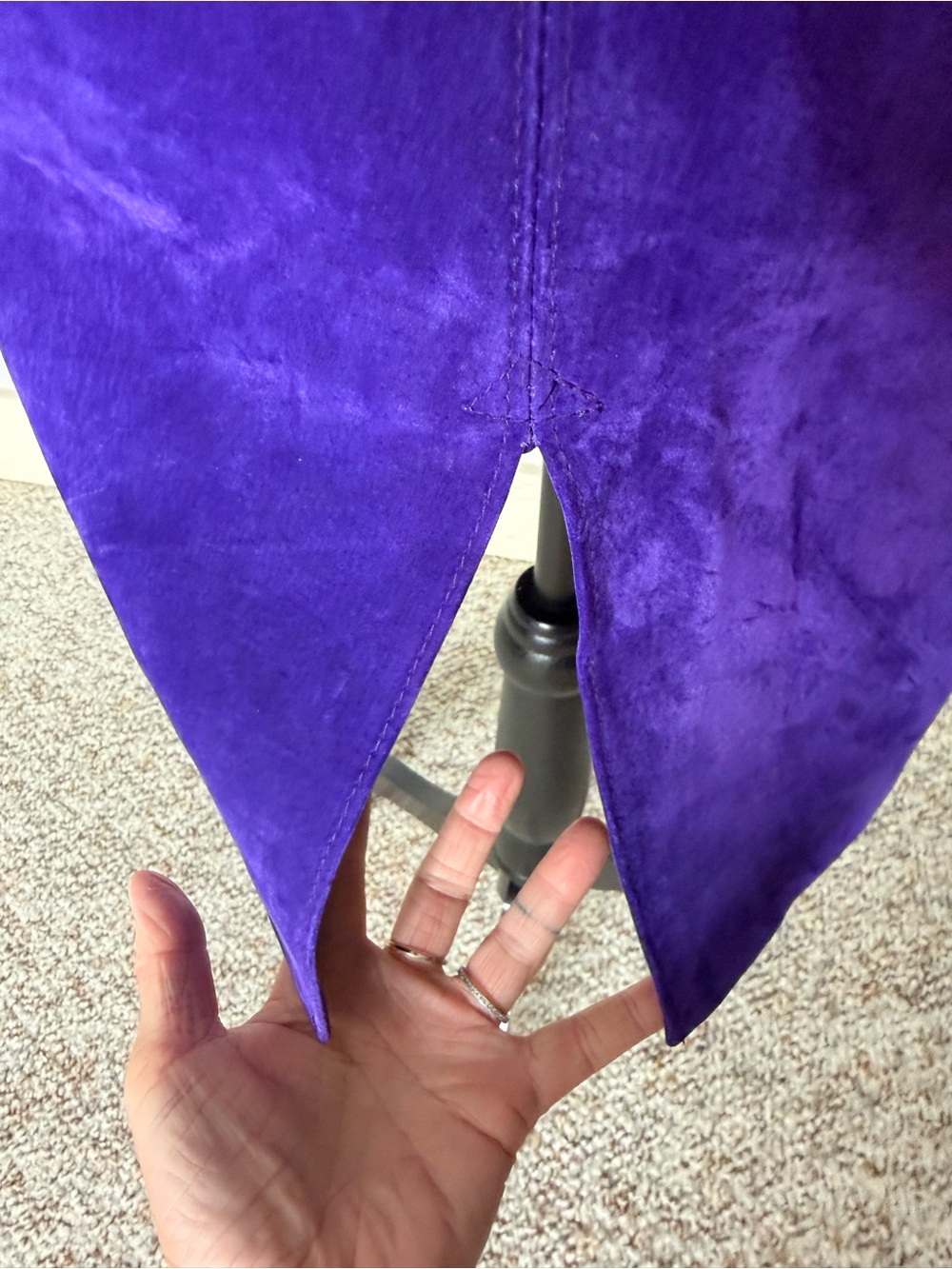 THE LEATHER RANCH Vintage Purple Suede Pencil Skirt Zipper Snap Lined Medium - Picture 6 of 10